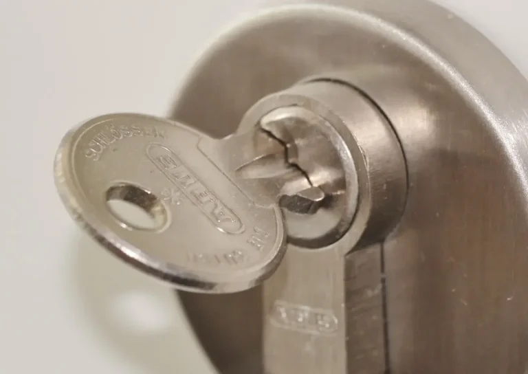 Key inserted in a euro door cylinder – how to check anti-snap locks on Consett doors, a Locksmith Consett guide